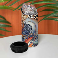 Wild Animal Skins 4 in 1 Can Cooler Tumbler Unique Leopard Zebra And Snake Patterns - Wonder Print Shop