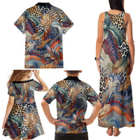 Wild Animal Skins Family Matching Tank Maxi Dress and Hawaiian Shirt Unique Leopard Zebra And Snake Patterns - Wonder Print Shop