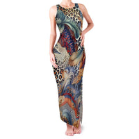 Wild Animal Skins Family Matching Tank Maxi Dress and Hawaiian Shirt Unique Leopard Zebra And Snake Patterns - Wonder Print Shop