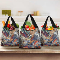 Wild Animal Skins Grocery Bag Unique Leopard Zebra And Snake Patterns - Wonder Print Shop