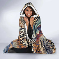 Wild Animal Skins Hooded Blanket Unique Leopard Zebra And Snake Patterns - Wonder Print Shop