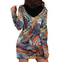 Wild Animal Skins Hoodie Dress Unique Leopard Zebra And Snake Patterns - Wonder Print Shop