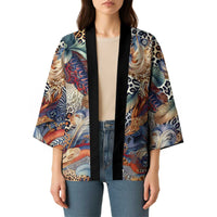 Wild Animal Skins Kimono Unique Leopard Zebra And Snake Patterns - Wonder Print Shop