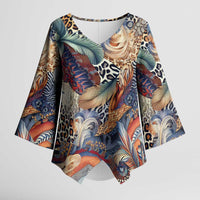 Wild Animal Skins Kimono Sleeve Blouse Unique Leopard Zebra And Snake Patterns - Wonder Print Shop
