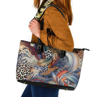 Wild Animal Skins Leather Tote Bag Unique Leopard Zebra And Snake Patterns - Wonder Print Shop