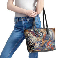 Wild Animal Skins Leather Tote Bag Unique Leopard Zebra And Snake Patterns - Wonder Print Shop
