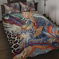 Wild Animal Skins Quilt Bed Set Unique Leopard Zebra And Snake Patterns - Wonder Print Shop