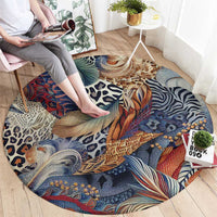 Wild Animal Skins Round Carpet Unique Leopard Zebra And Snake Patterns - Wonder Print Shop