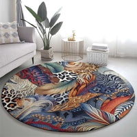 Wild Animal Skins Round Carpet Unique Leopard Zebra And Snake Patterns - Wonder Print Shop