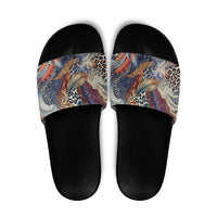 Wild Animal Skins Slide Sandals Unique Leopard Zebra And Snake Patterns - Wonder Print Shop