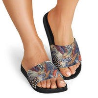 Wild Animal Skins Slide Sandals Unique Leopard Zebra And Snake Patterns - Wonder Print Shop