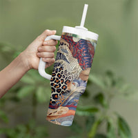 Wild Animal Skins Tumbler With Handle Unique Leopard Zebra And Snake Patterns - Wonder Print Shop