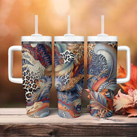 Wild Animal Skins Tumbler With Handle Unique Leopard Zebra And Snake Patterns - Wonder Print Shop