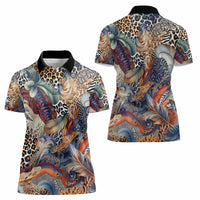 Wild Animal Skins Women Polo Shirt Unique Leopard Zebra And Snake Patterns - Wonder Print Shop