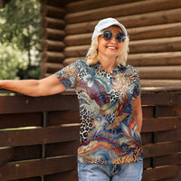 Wild Animal Skins Women Polo Shirt Unique Leopard Zebra And Snake Patterns - Wonder Print Shop