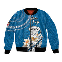 Bula Fiji Bomber Jacket Kava Bowl Tapa Tribal LT9 - Wonder Print Shop