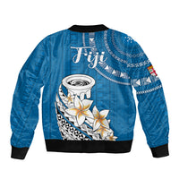Bula Fiji Sleeve Zip Bomber Jacket Kava Bowl Tapa Tribal - Wonder Print Shop