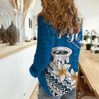 Bula Fiji Women Casual Shirt Kava Bowl Tapa Tribal - Wonder Print Shop