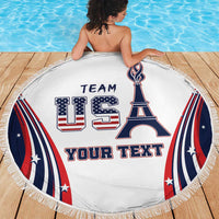 Personalized USA Make America Strong Again Beach Blanket Go Paris 2024 LT9 - Wonder Print Shop