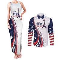 Personalized USA Make America Strong Again Couples Matching Tank Maxi Dress and Long Sleeve Button Shirt Go Paris 2024 LT9 - Wonder Print Shop
