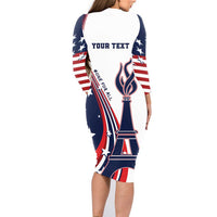 Personalized USA Make America Strong Again Family Matching Long Sleeve Bodycon Dress and Hawaiian Shirt Go Paris 2024 LT9 - Wonder Print Shop