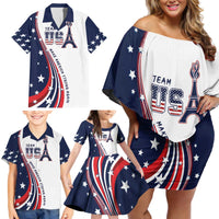 Personalized USA Make America Strong Again Family Matching Off Shoulder Short Dress and Hawaiian Shirt Go Paris 2024 LT9 - Wonder Print Shop