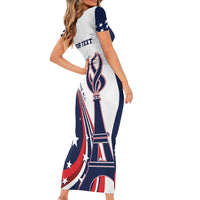 Personalized USA Make America Strong Again Family Matching Short Sleeve Bodycon Dress and Hawaiian Shirt Go Paris 2024 - Wonder Print Shop