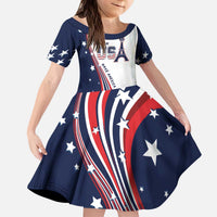 Personalized USA Make America Strong Again Kid Short Sleeve Dress Go Paris 2024 - Wonder Print Shop