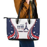 Personalized USA Make America Strong Again Leather Tote Bag Go Paris 2024 - Wonder Print Shop