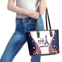 Personalized USA Make America Strong Again Leather Tote Bag Go Paris 2024 - Wonder Print Shop