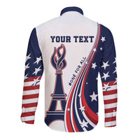 Personalized USA Make America Strong Again Long Sleeve Button Shirt Go Paris 2024 - Wonder Print Shop