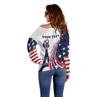 Personalized USA Make America Strong Again Off Shoulder Sweater Go Paris 2024 - Wonder Print Shop