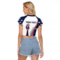 Personalized USA Make America Strong Again Raglan Cropped T Shirt Go Paris 2024 - Wonder Print Shop