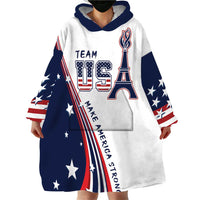 Personalized USA Make America Strong Again Wearable Blanket Hoodie Go Paris 2024 - Wonder Print Shop