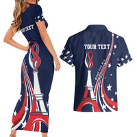 Personalized USA One For All Couples Matching Short Sleeve Bodycon Dress and Hawaiian Shirt Go Paris 2024 LT9 - Wonder Print Shop