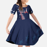 Personalized USA One For All Family Matching Off The Shoulder Long Sleeve Dress and Hawaiian Shirt Go Paris 2024 - Wonder Print Shop