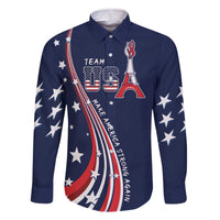 Personalized USA One For All Family Matching Off The Shoulder Long Sleeve Dress and Hawaiian Shirt Go Paris 2024 - Wonder Print Shop