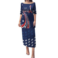 Personalized USA One For All Family Matching Puletasi and Hawaiian Shirt Go Paris 2024 - Wonder Print Shop