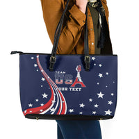 Personalized USA One For All Leather Tote Bag Go Paris 2024 - Wonder Print Shop