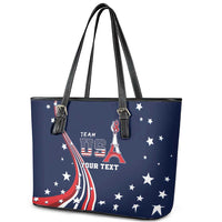 Personalized USA One For All Leather Tote Bag Go Paris 2024 - Wonder Print Shop