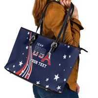 Personalized USA One For All Leather Tote Bag Go Paris 2024 - Wonder Print Shop