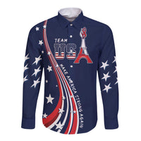 Personalized USA One For All Long Sleeve Button Shirt Go Paris 2024 - Wonder Print Shop
