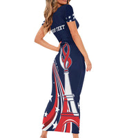 Personalized USA One For All Short Sleeve Bodycon Dress Go Paris 2024 - Wonder Print Shop
