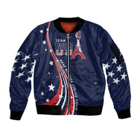Personalized USA One For All Sleeve Zip Bomber Jacket Go Paris 2024 - Wonder Print Shop