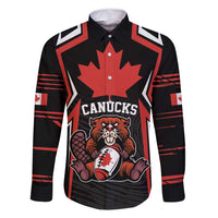 Custom Canada Rugby Pacific Family Matching Off Shoulder Maxi Dress and Hawaiian Shirt Beaver and Maple Leaf LT9 - Wonder Print Shop