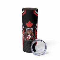 Custom Canada Rugby Pacific Skinny Tumbler Beaver and Maple Leaf - Wonder Print Shop
