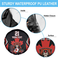 Custom Canada Rugby Pacific Spare Tire Cover Beaver and Maple Leaf - Wonder Print Shop