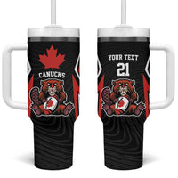 Custom Canada Rugby Pacific Tumbler With Handle Beaver and Maple Leaf - Wonder Print Shop