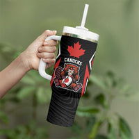 Custom Canada Rugby Pacific Tumbler With Handle Beaver and Maple Leaf - Wonder Print Shop