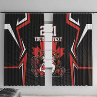 Custom Canada Rugby Pacific Window Curtain Beaver and Maple Leaf - Wonder Print Shop